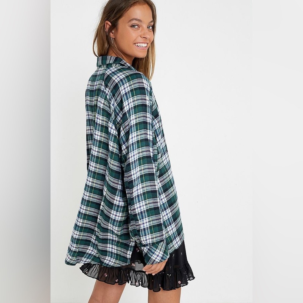 UO Brendan Drapey Flannel Button Up